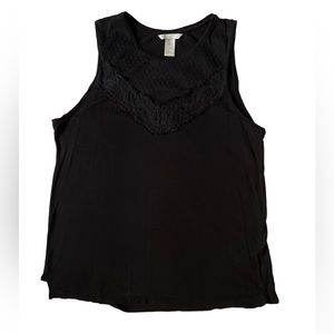H&M Sleeveless Jersey Top in Black, Medium